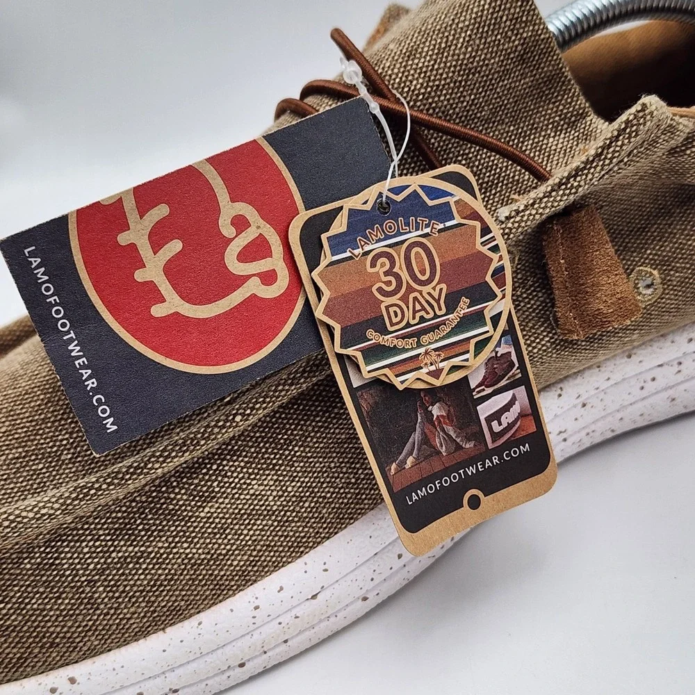 Lamo Men's‎ Canvas Slip-On Khaki Shoes Sneakers JIAXING09  NWT